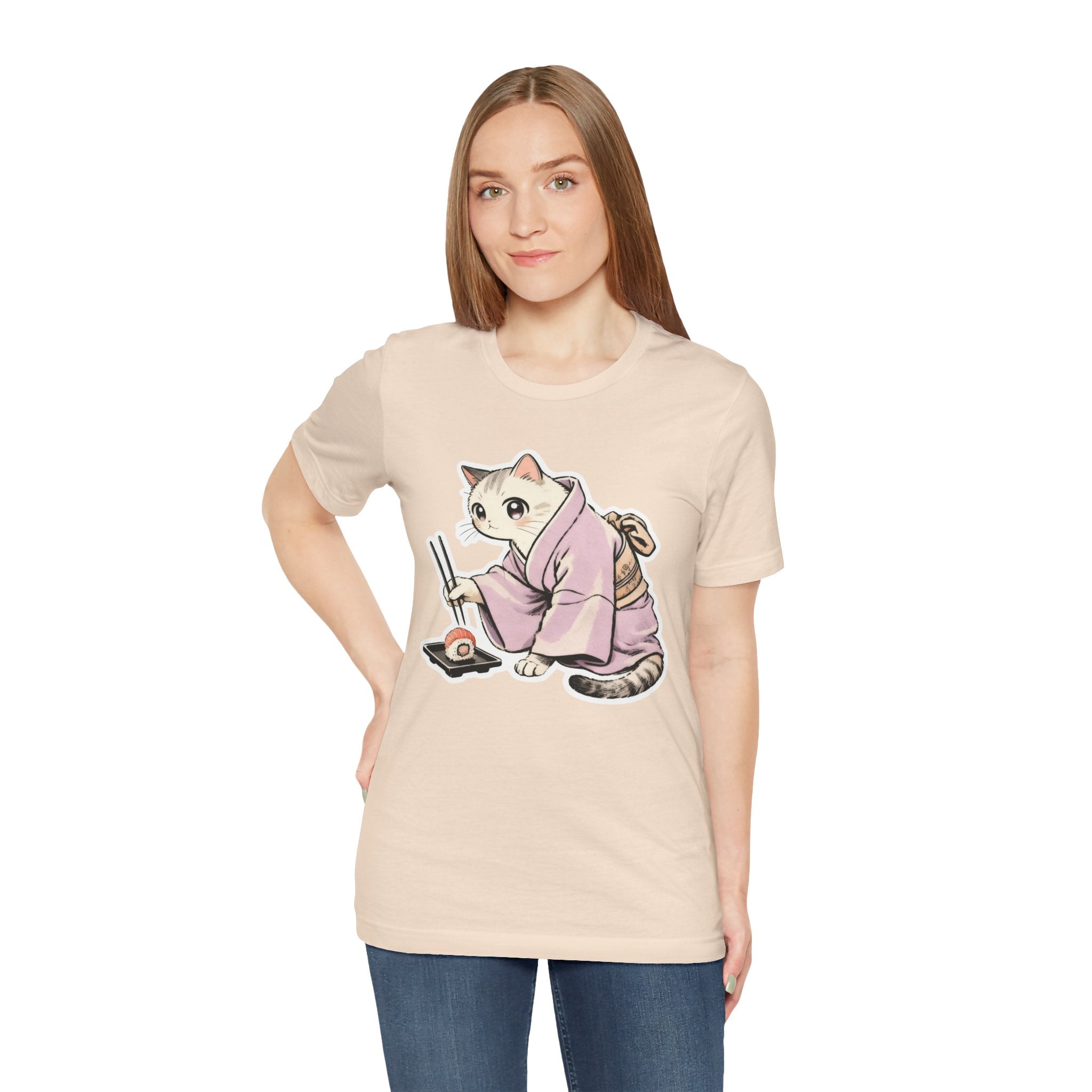 Sushi Cat Shirt - Japanese Kimono Cat Tee