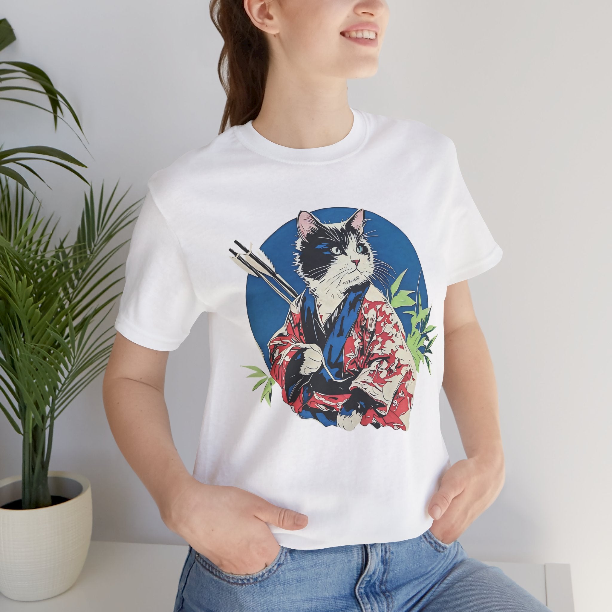 Cat Warrior T-Shirt: Kyudo Anime Graphic Tee
