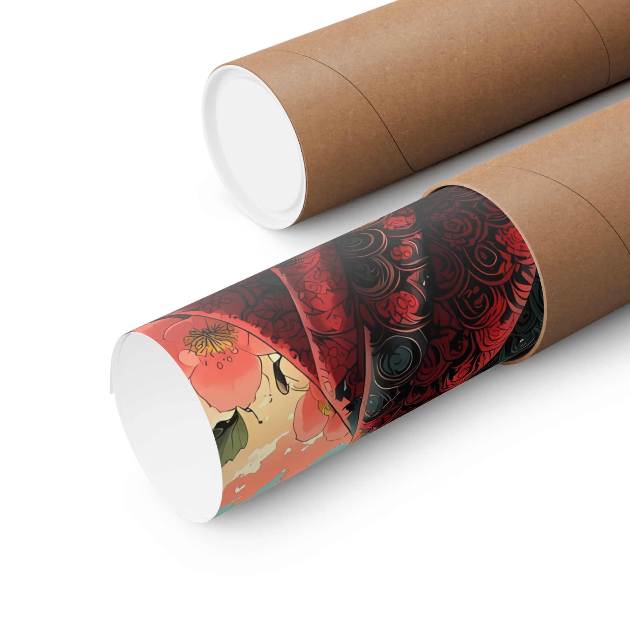 Regal Black Cat in Kimono – Red Sun Wall Art 🐾🌸