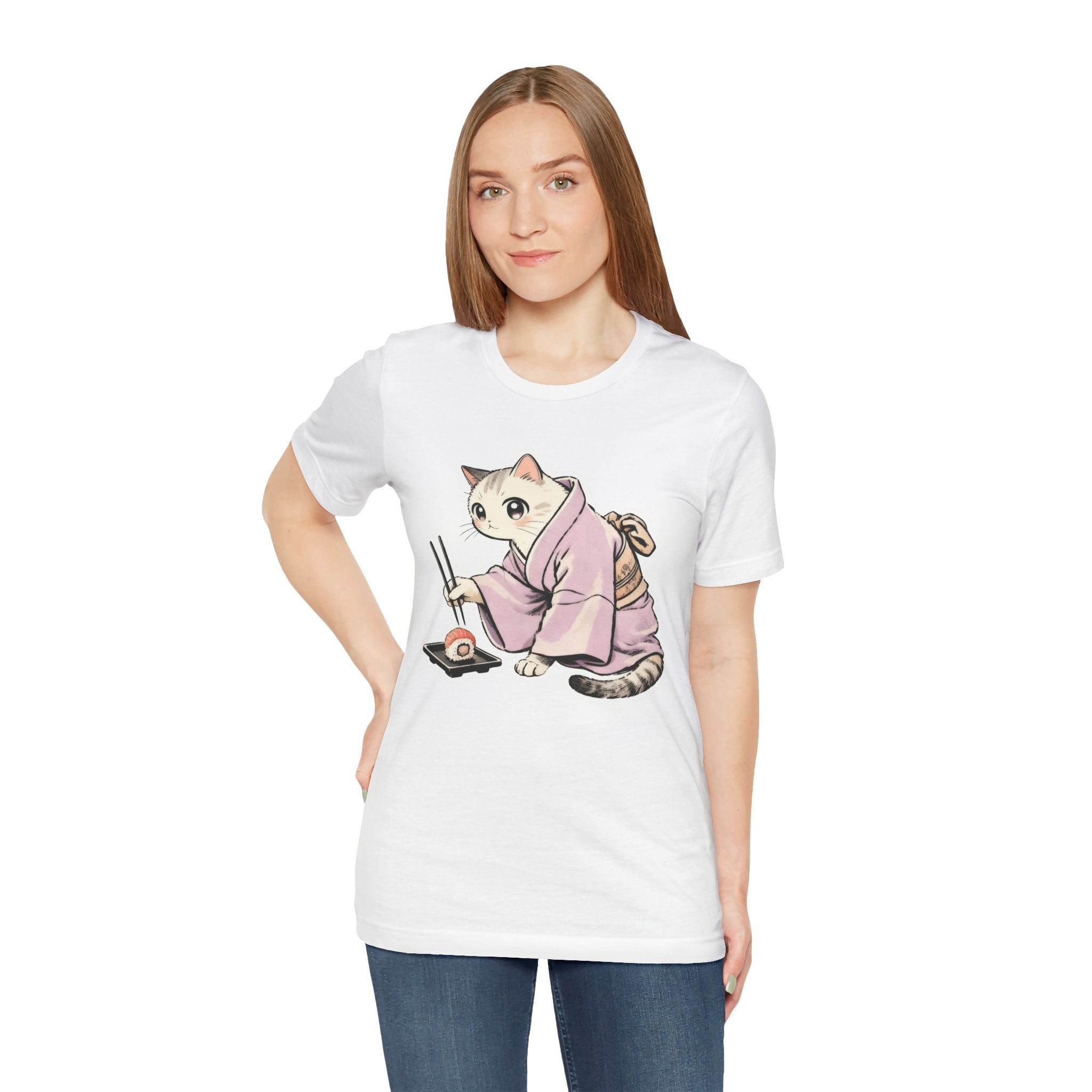 Sushi Cat Shirt - Japanese Kimono Cat Tee