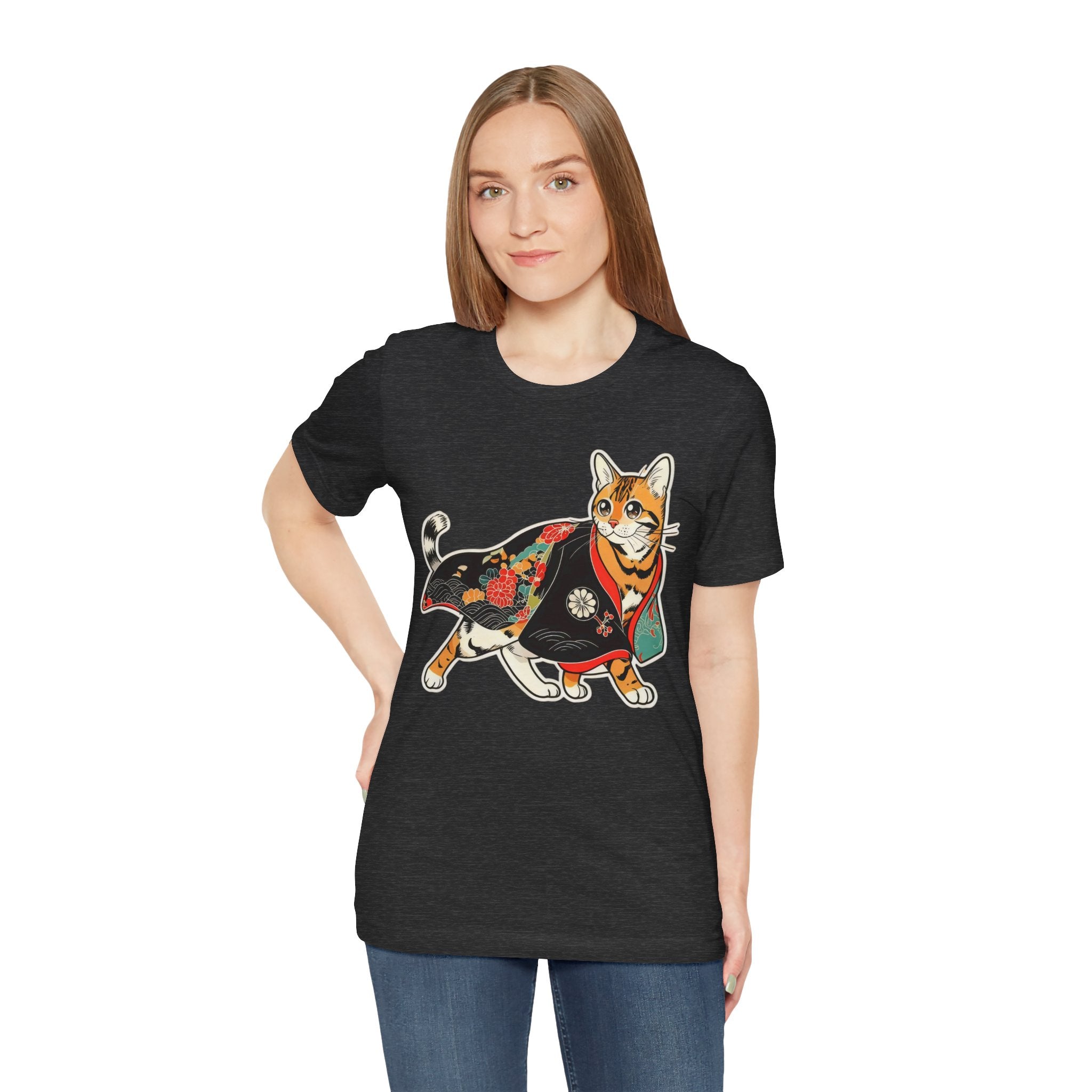 Japanese Neko Cat Shirt Calm Gift Tee, Kimono Neko Bengal