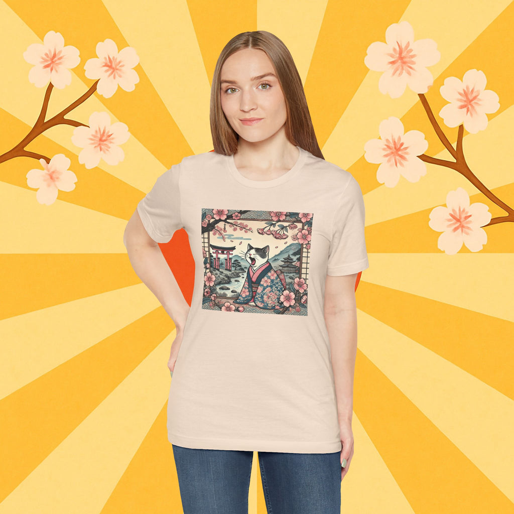 Kimono-Katze T-Shirt: Faule japanische Zen-Katze