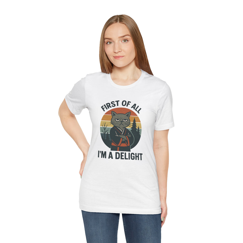 First of All I'm a Delight Cat Shirt, T-Shirt | Funny Neko Kimono Graphic