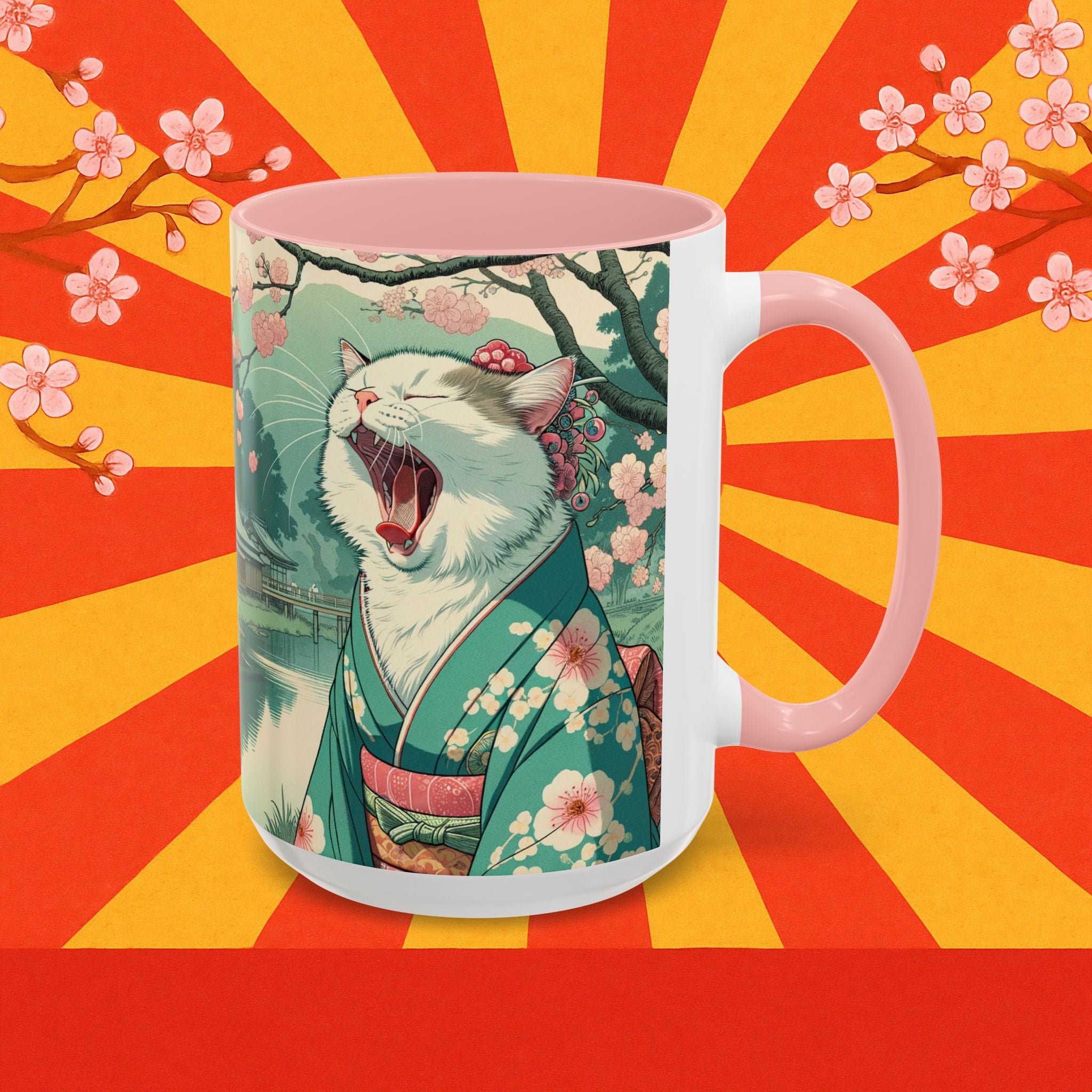 Cute Geisha Cat Mug - Kimono Cat Lover Gift