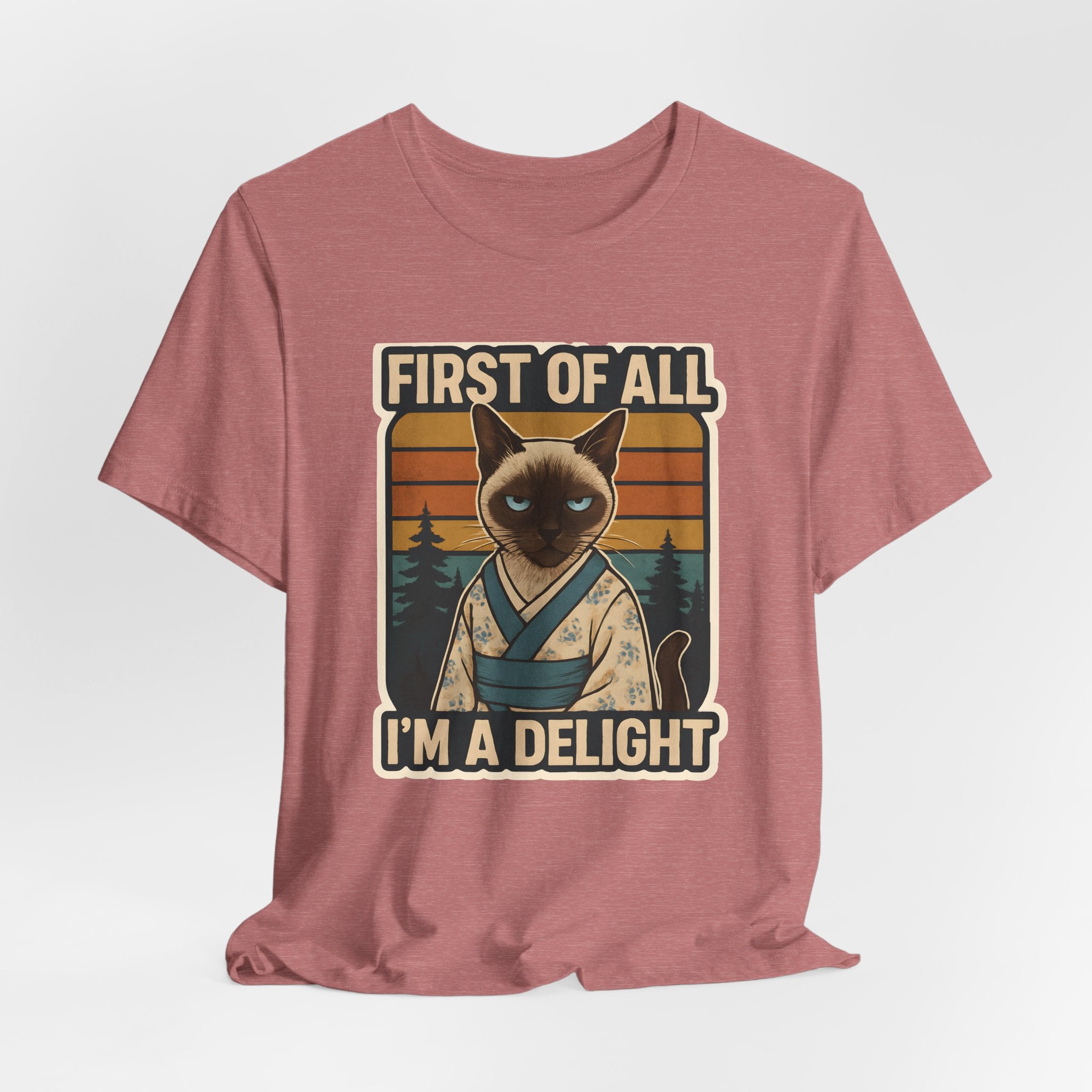 Siamese Cat Samurai "First of All I'm a Delight" T-Shirt