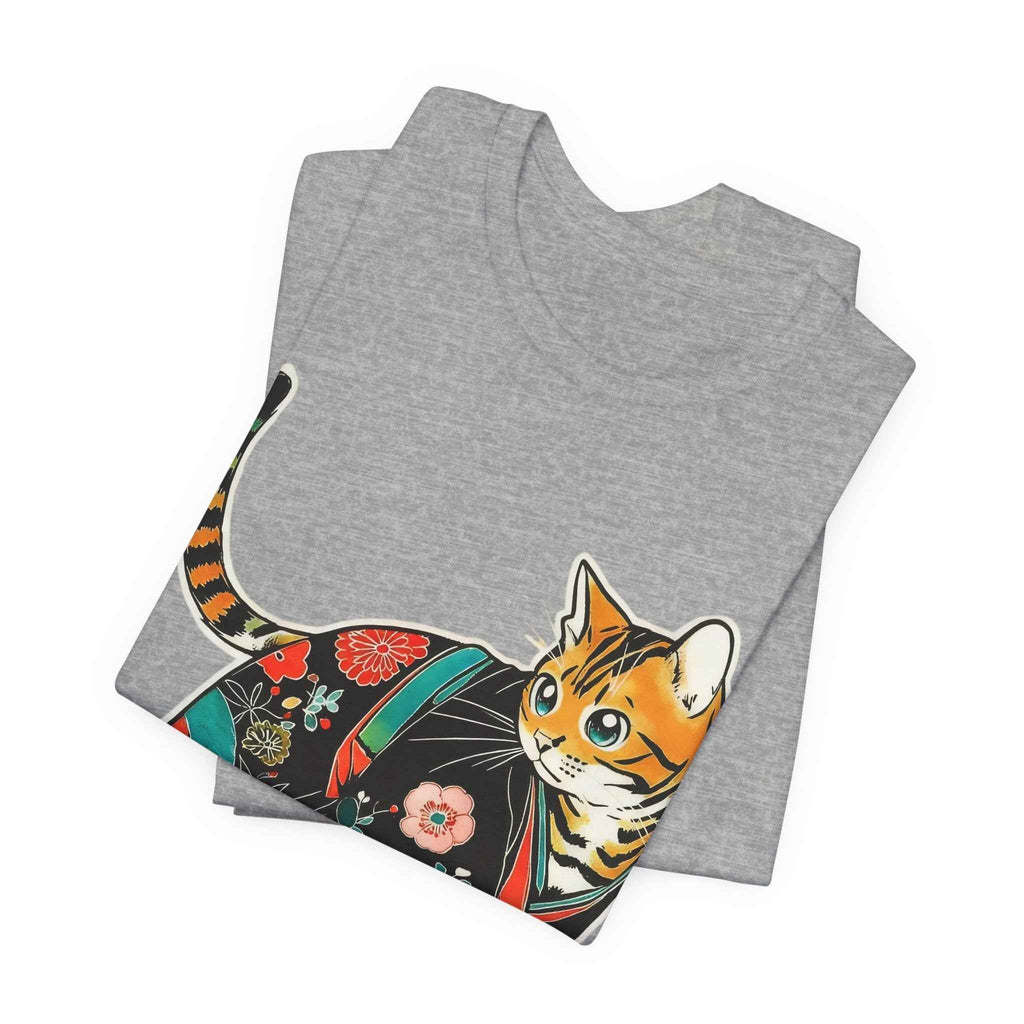Japanese Kawaii Cat Shirt Quiet Cute Kimono Tee