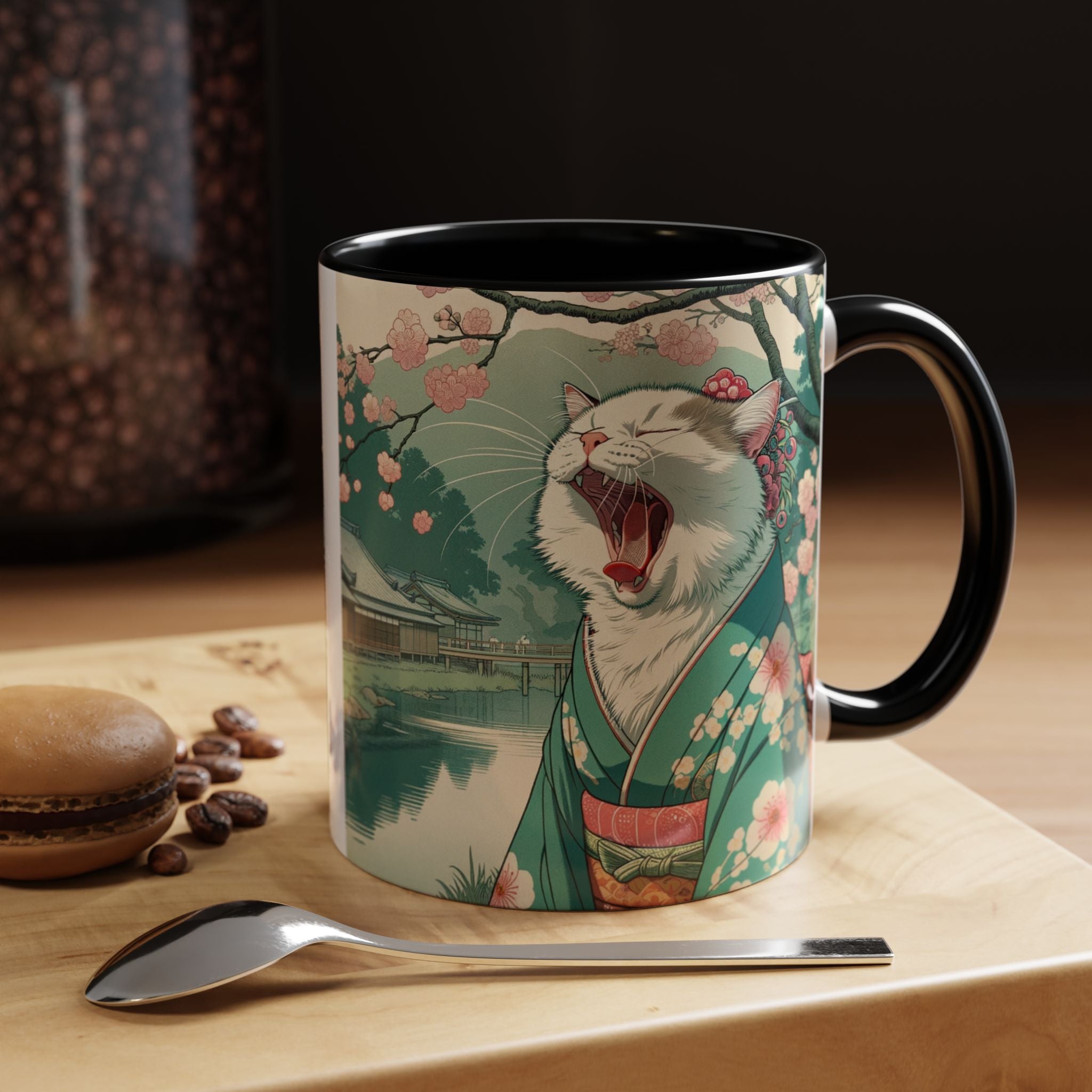 Cute Geisha Cat Mug - Kimono Cat Lover Gift - Kimono Cats Collection
