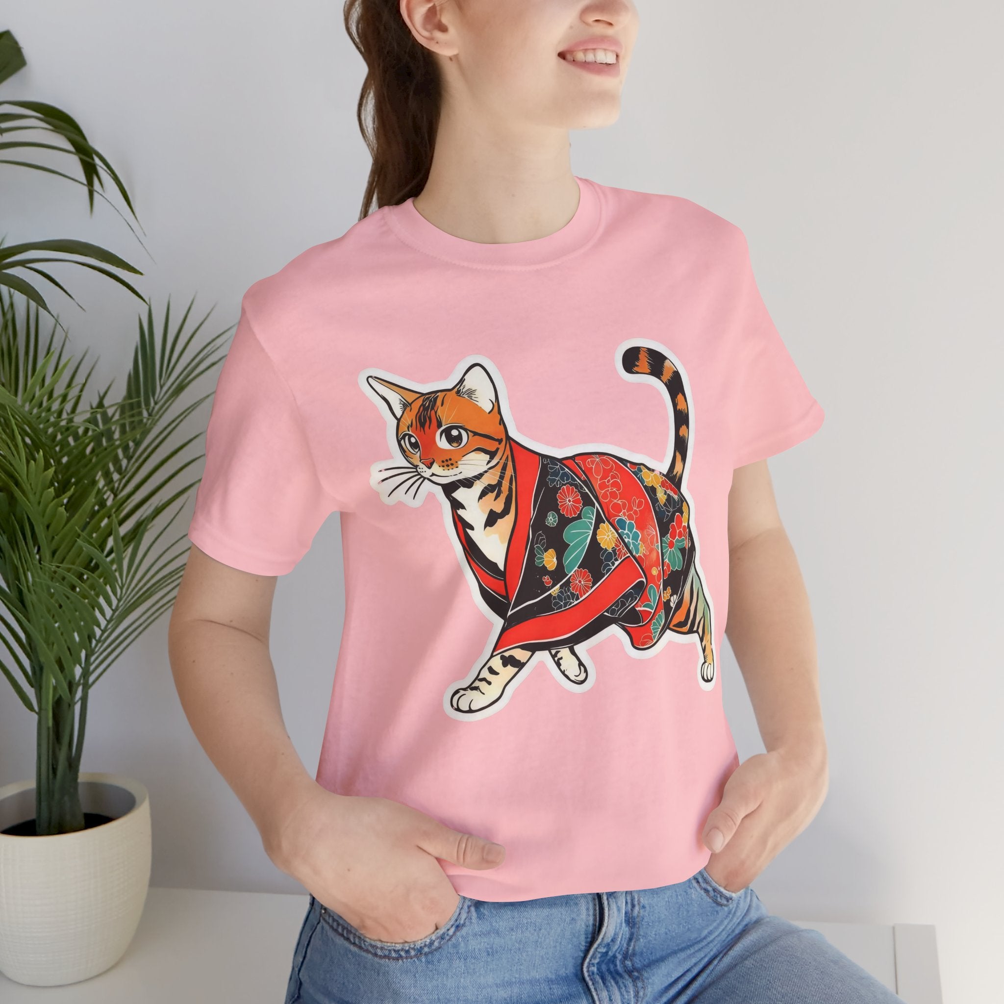 Cute Japanese Cat Shirt Kimono Kitty Tee