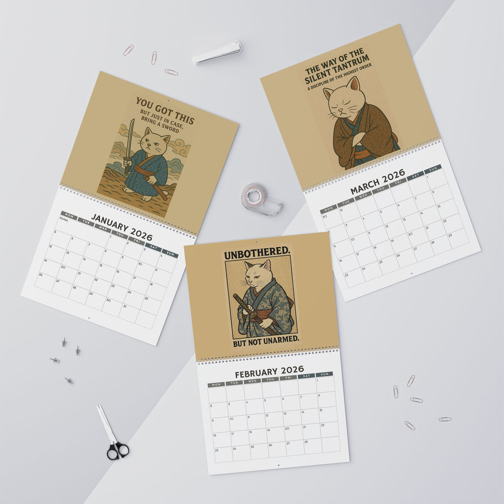 Quirky Quotes by Cats in Kimonos Wall Calendar 2026