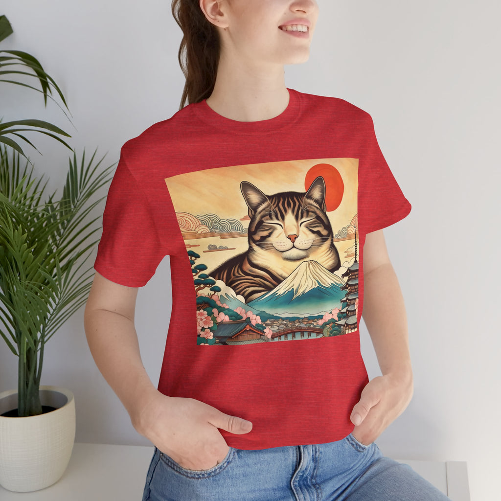Sakura Mt. Fuji Cat T-Shirt