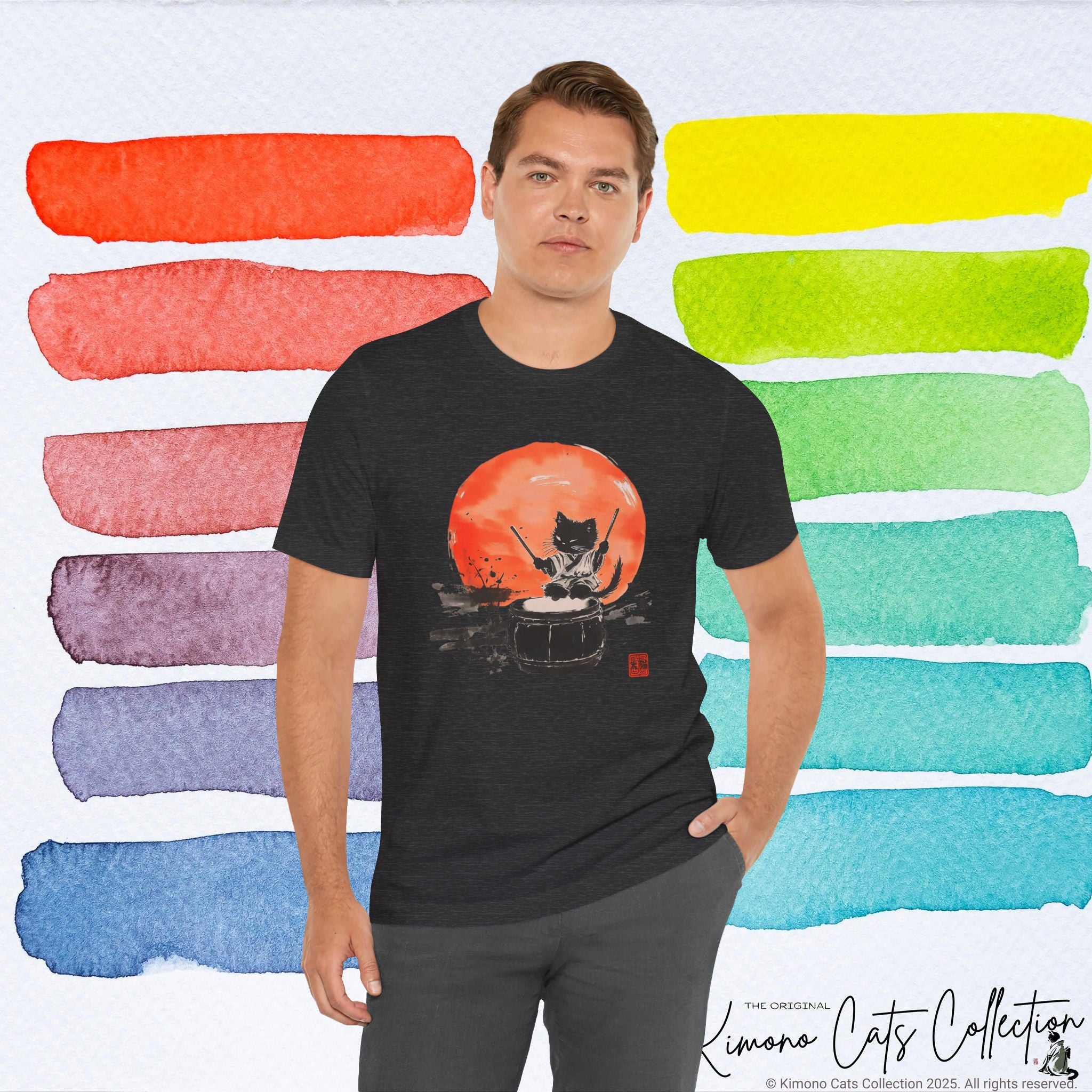 Echo of the Drum – Taiko Cat Tee (Unisex)