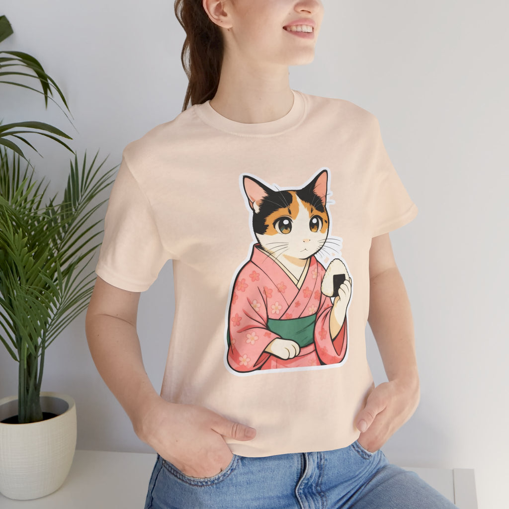Onigiri Kimono Cat Shirt - Cute Japanese Comfort Food Tee