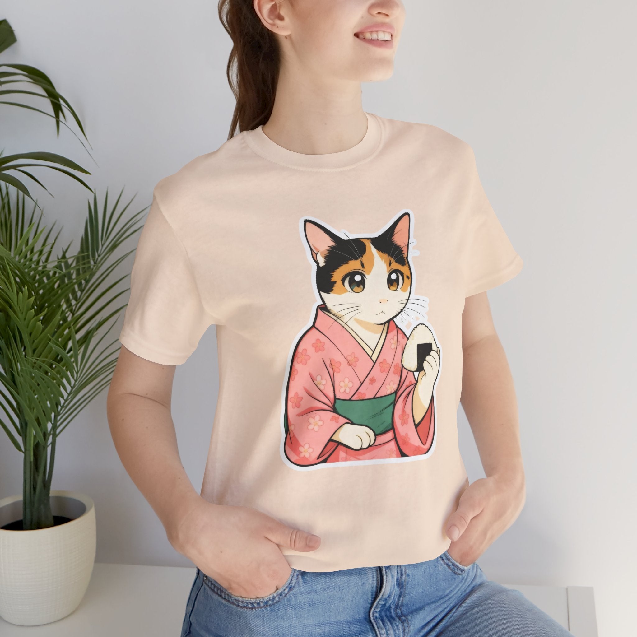 Onigiri Kimono Cat Shirt - Cute Japanese Comfort Food Tee