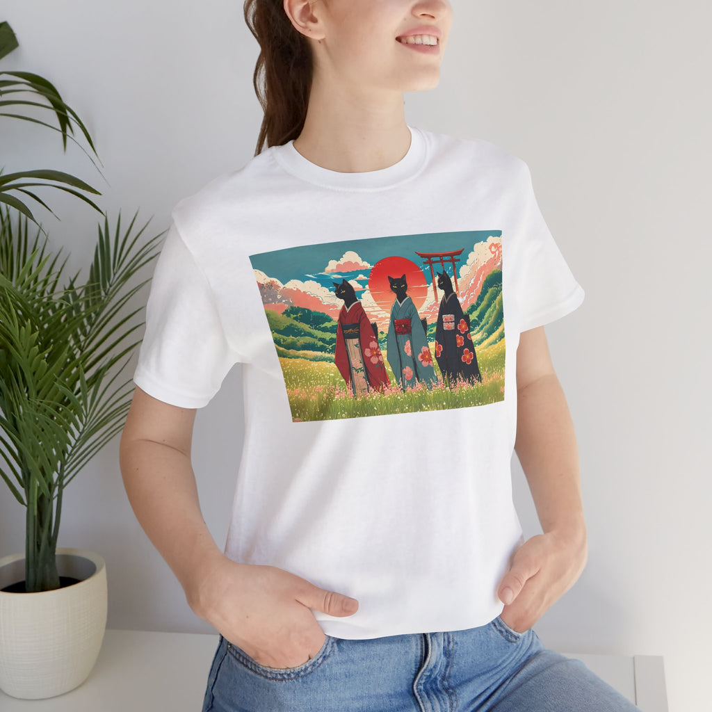 Kimono Black Kitty Cats Tee – Unisex