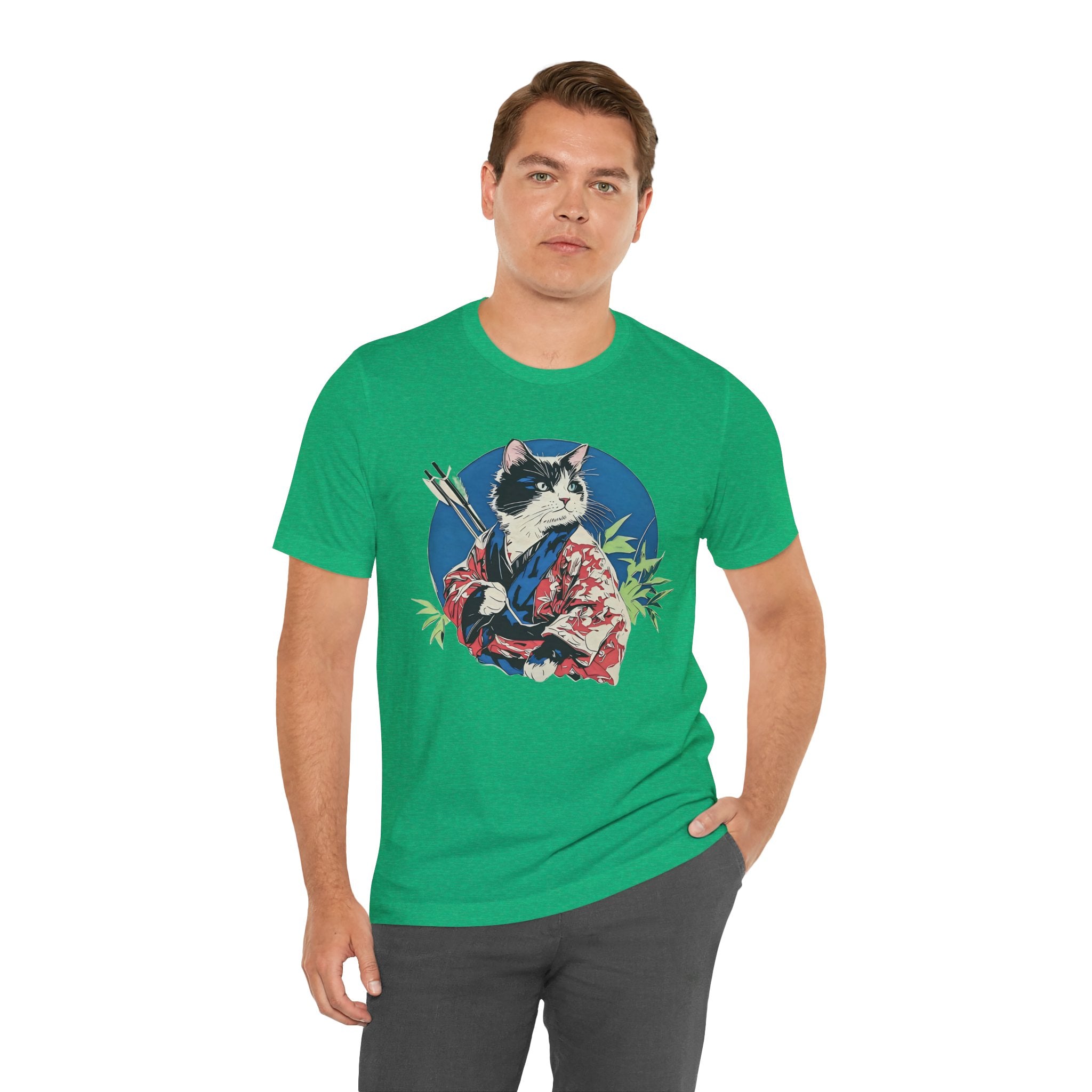 Cat Warrior T-Shirt: Kyudo Anime Graphic Tee