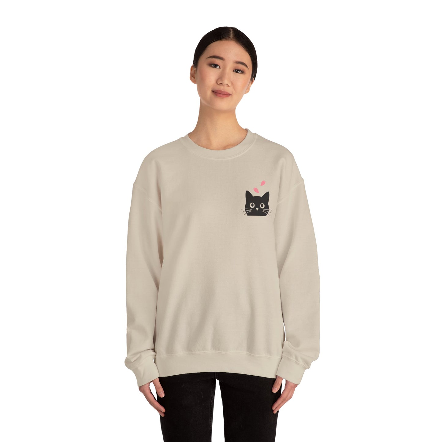 Black Cat Sakura Sweatshirt - Unisex Crewneck
