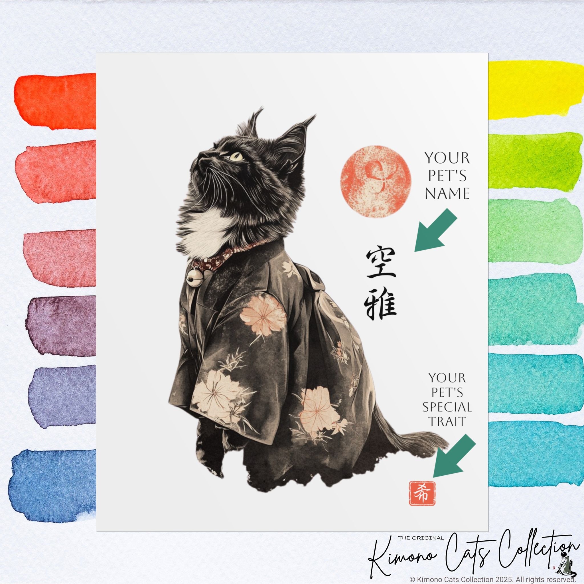Custom Kimono Pet Portrait – Pre-Made!