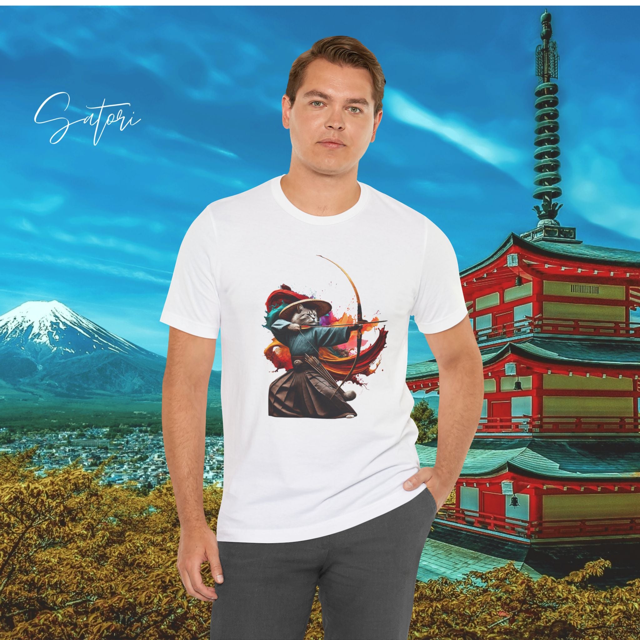 Kyudo Archer Cat Tee – Unisex