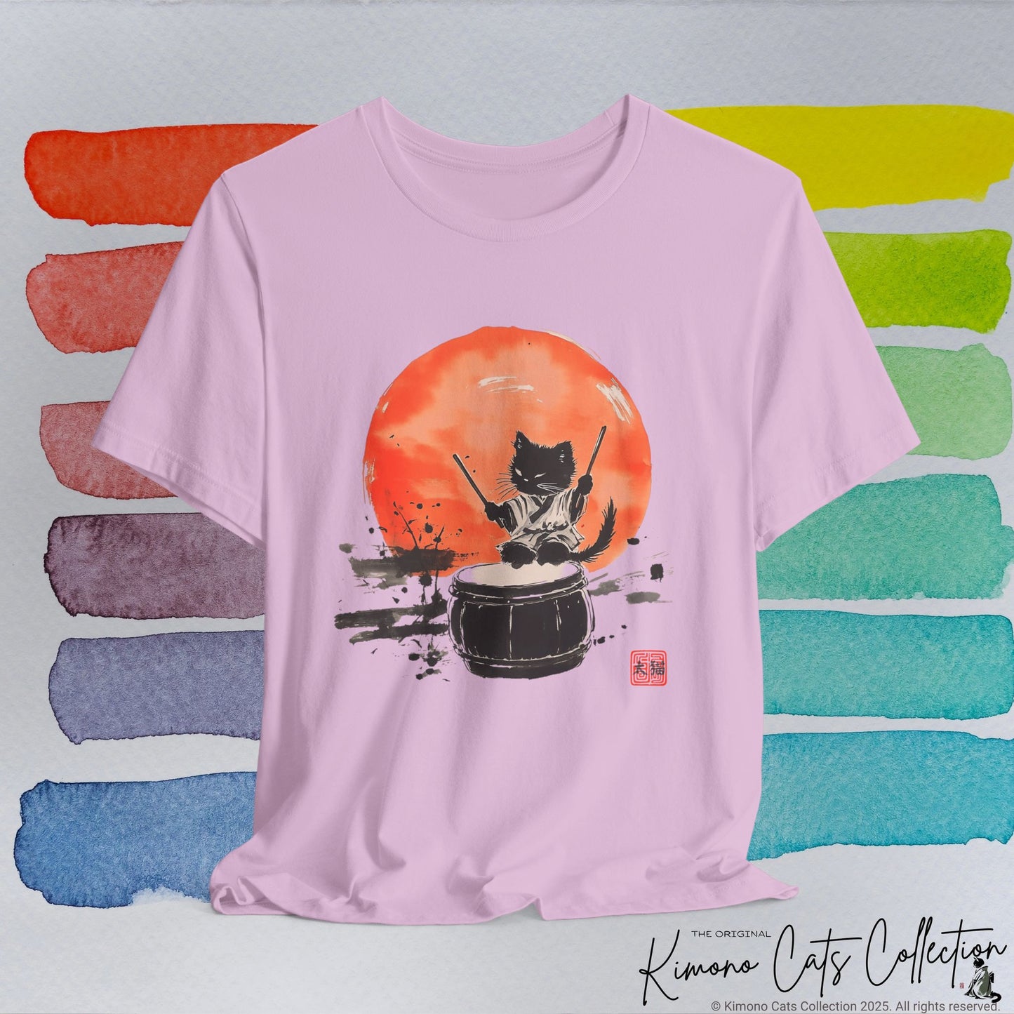 Taiko Cat T-Shirt - Echo of the Drum - Unisex Tee