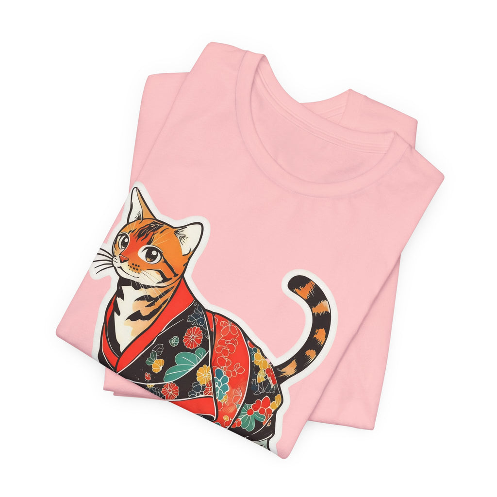 Cute Japanese Cat Shirt Kimono Kitty Tee