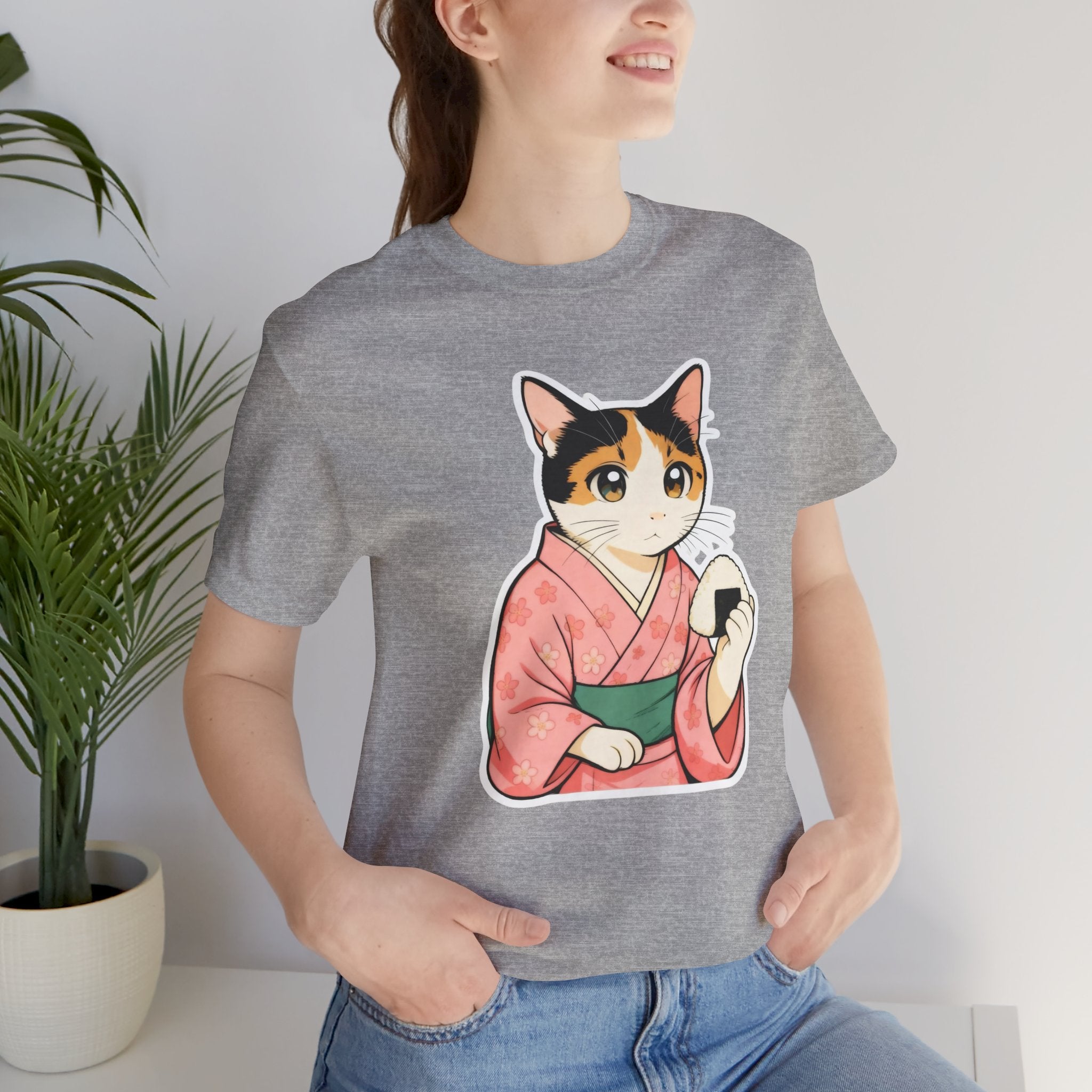 Onigiri Kimono Cat Shirt - Cute Japanese Comfort Food Tee