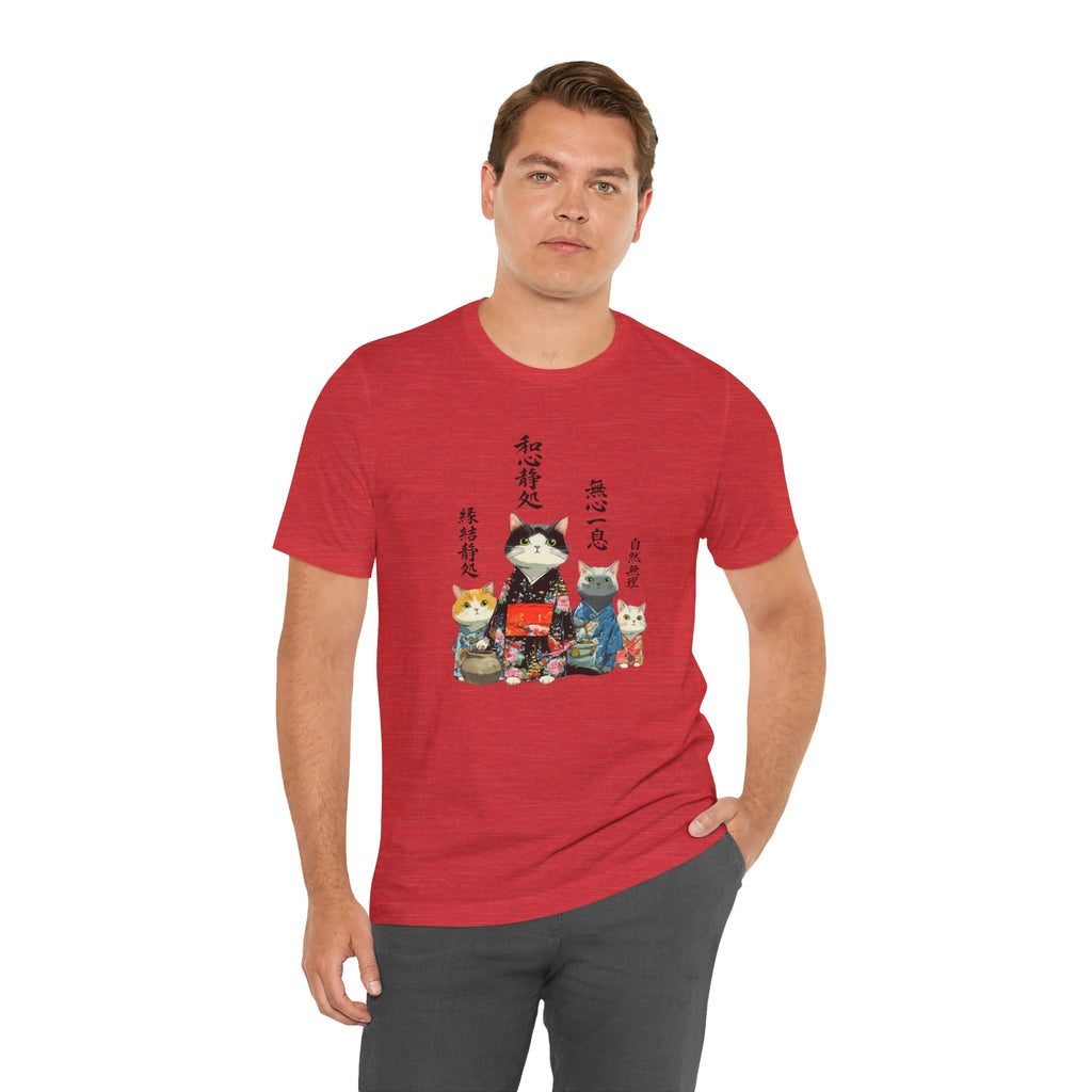 Zen Kimono Cats T-Shirt | Japanese Cat Illustration