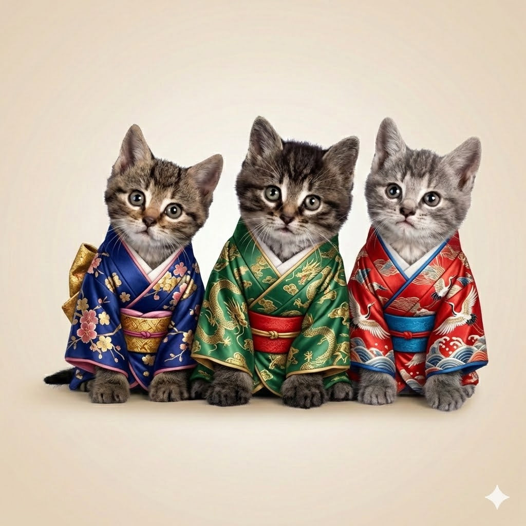 Individuelles Kimono-Haustierportrait – Personalisiertes Haustierkunstwerk im japanischen Stil