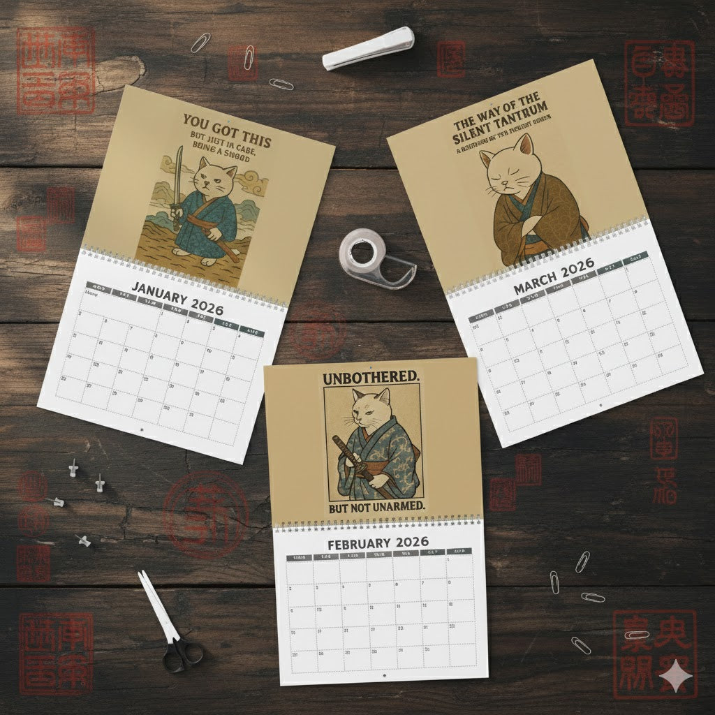 Quirky Quotes by Cats in Kimonos Wall Calendar 2026