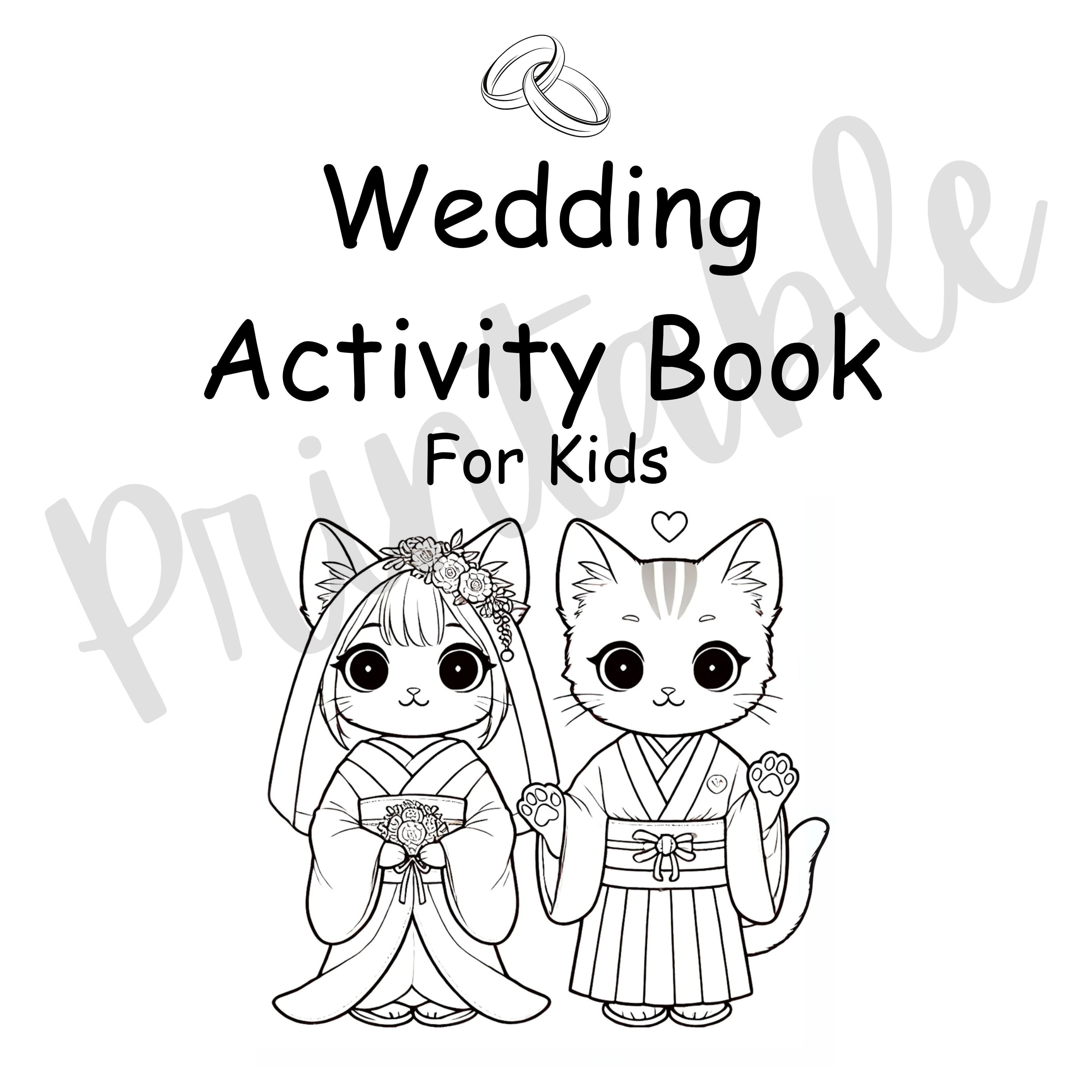 🎉 Wedding Activity Book for Kids – 20+ Pages of Fun & Games!