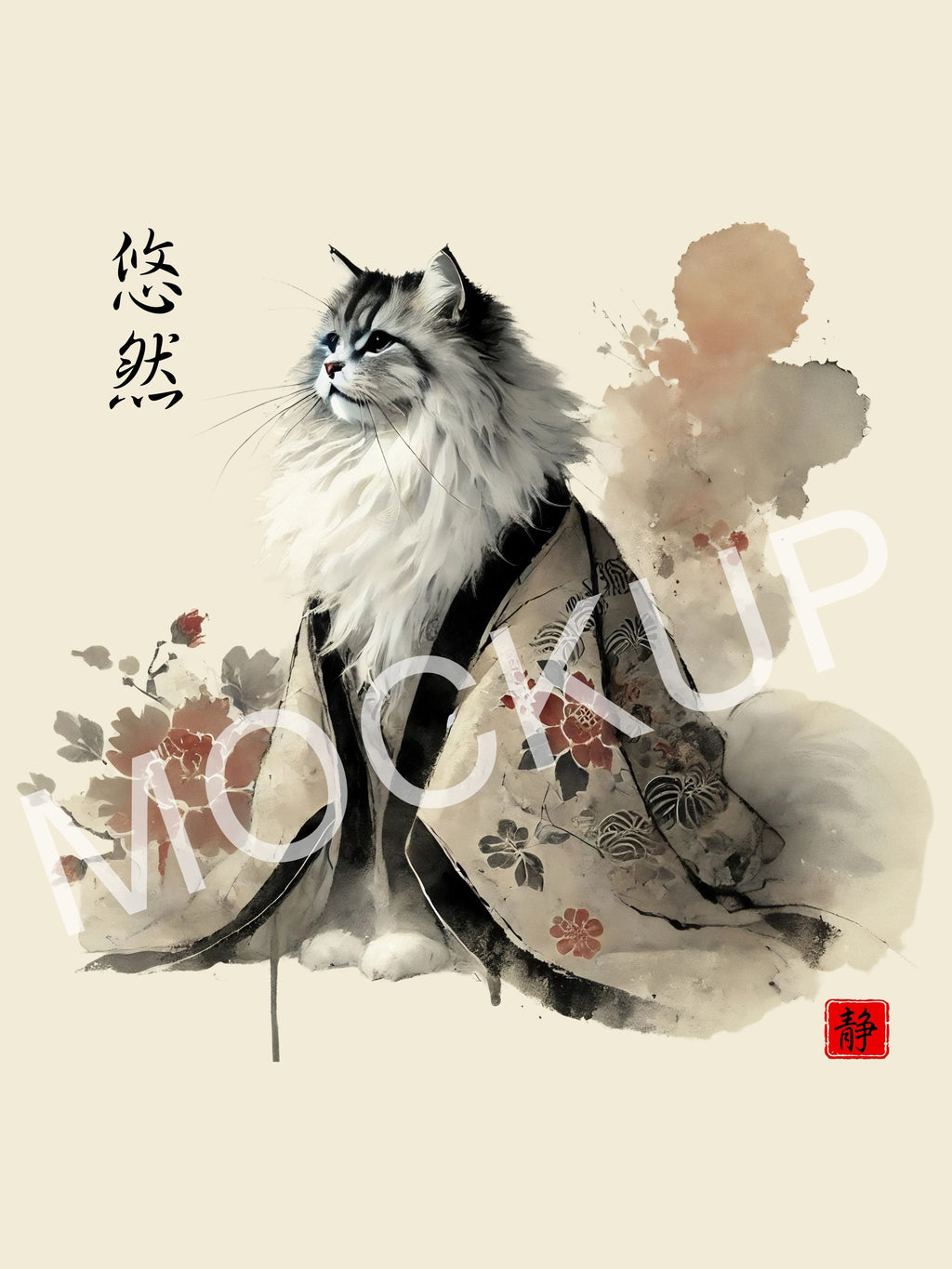 Yūzen - Serene Grace Cat Wall Art
