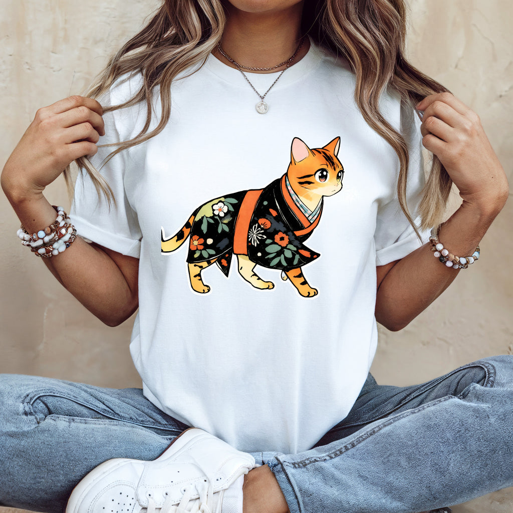 Peaceful Kimono Cat Shirt - Zen Japan Tee for Cat Lovers - Kimono Cats Collection