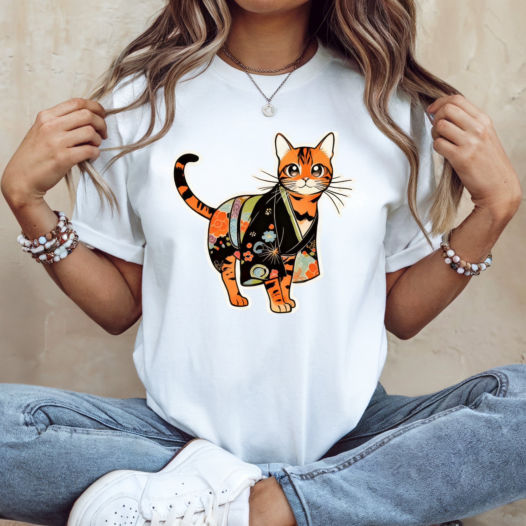 Kawaii Cat Kimono Shirt - Perfect Japan Gift Tee - Kimono Cats Collection