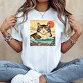 Sakura Mt. Fuji Cat Shirt - Cute Cat T-Shirt Inspired by Japanese Culture - Kimono Cats Collection