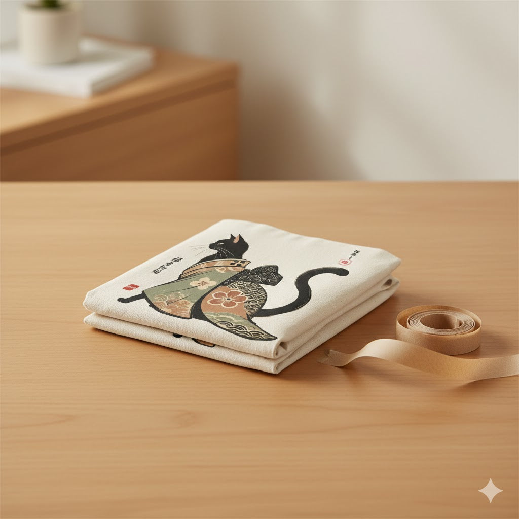 Kimono Cats Tote Bag — Japanese Floral Cat Illustration AOP