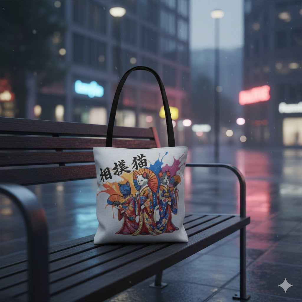 Geisha Cats Tote Bag | Japanese Kimono Cat Tote