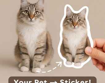 Custom Pet Stickers - Waterproof Vinyl Die Cut from Your Pet Photo, Unique Dog & Cat Stickers