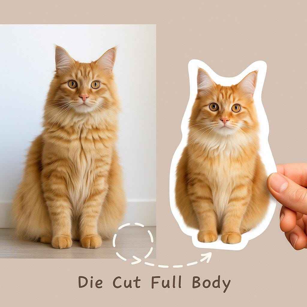 Custom Pet Stickers - Waterproof Vinyl Die Cut from Your Pet Photo, Unique Dog & Cat Stickers