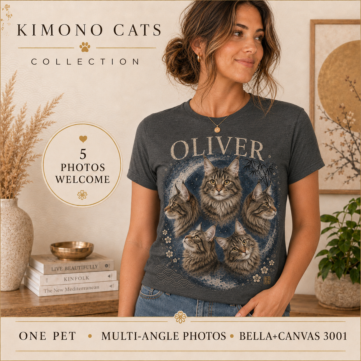 Custom Vintage Pet Shirt, Personalized Dog Cat Photo Tee, Pet Name Bootleg T-Shirt, Bella Canvas 3001 Gift