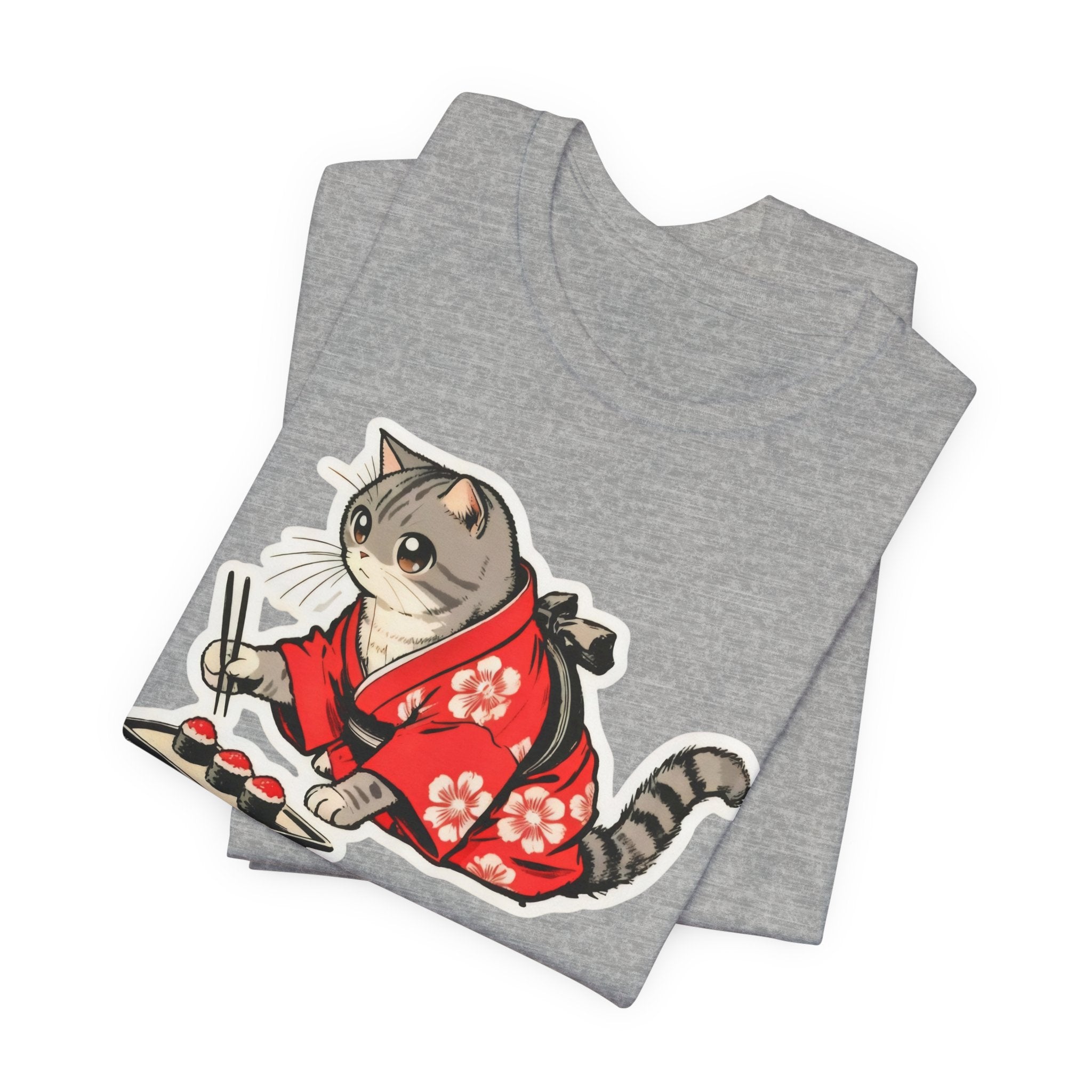 Sushi Cat T-Shirt - Kawaii Kimono Cat