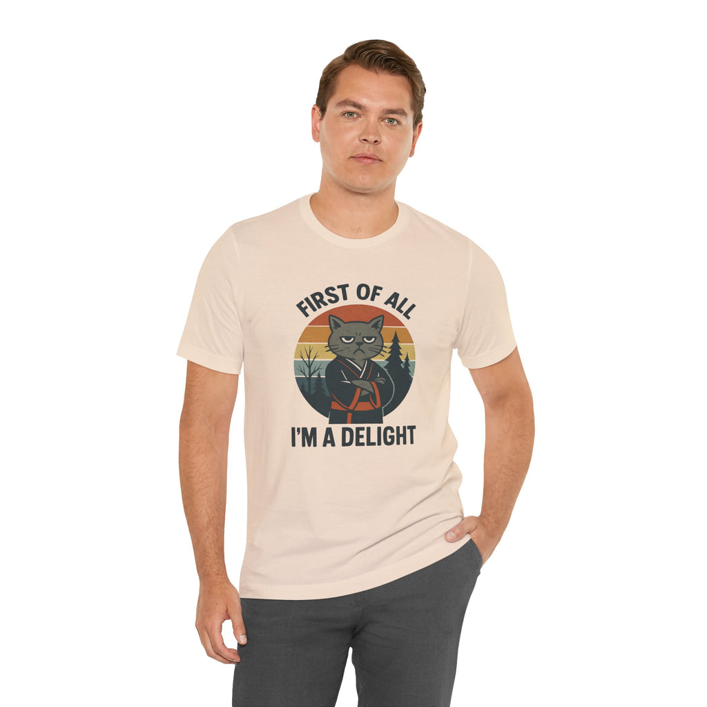 First of All I'm a Delight Cat Shirt, T-Shirt | Funny Neko Kimono Graphic