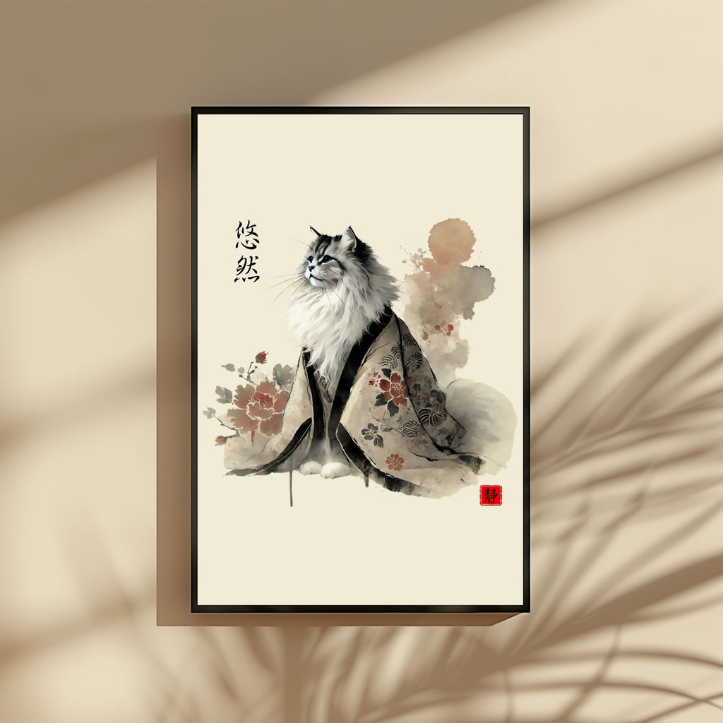 Yūzen - Serene Grace Cat Wall Art