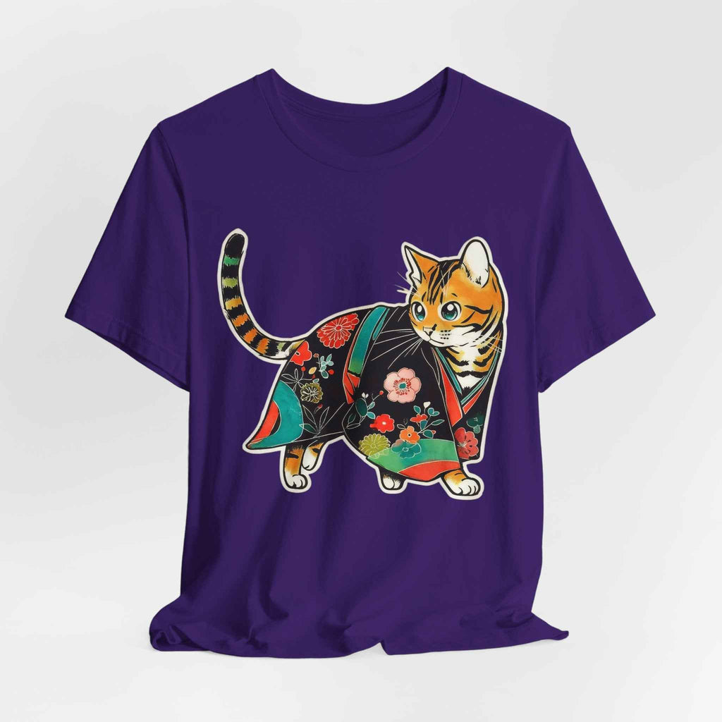 Japanese Kawaii Cat Shirt Quiet Cute Kimono Tee