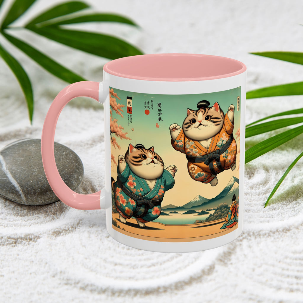 Sumo Cats Mug - Japanese Cherry Blossoms