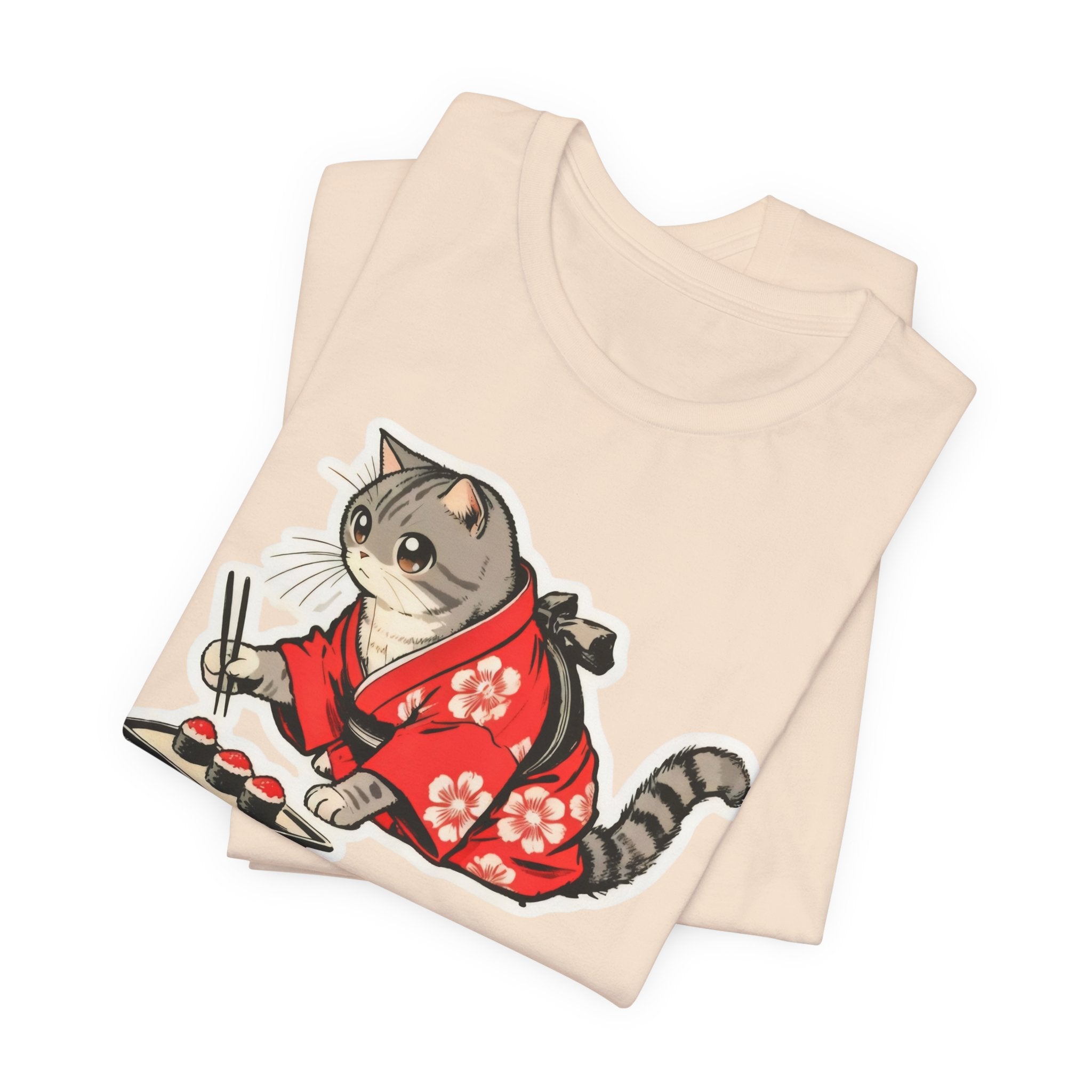 Sushi Cat T-Shirt - Kawaii Kimono Cat