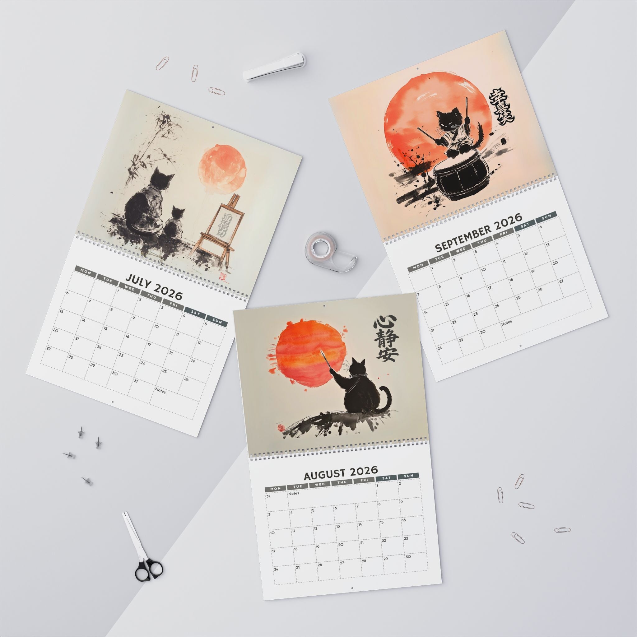 Sunset Cats Wall Calendar - The Rhythm of Stillness 2026