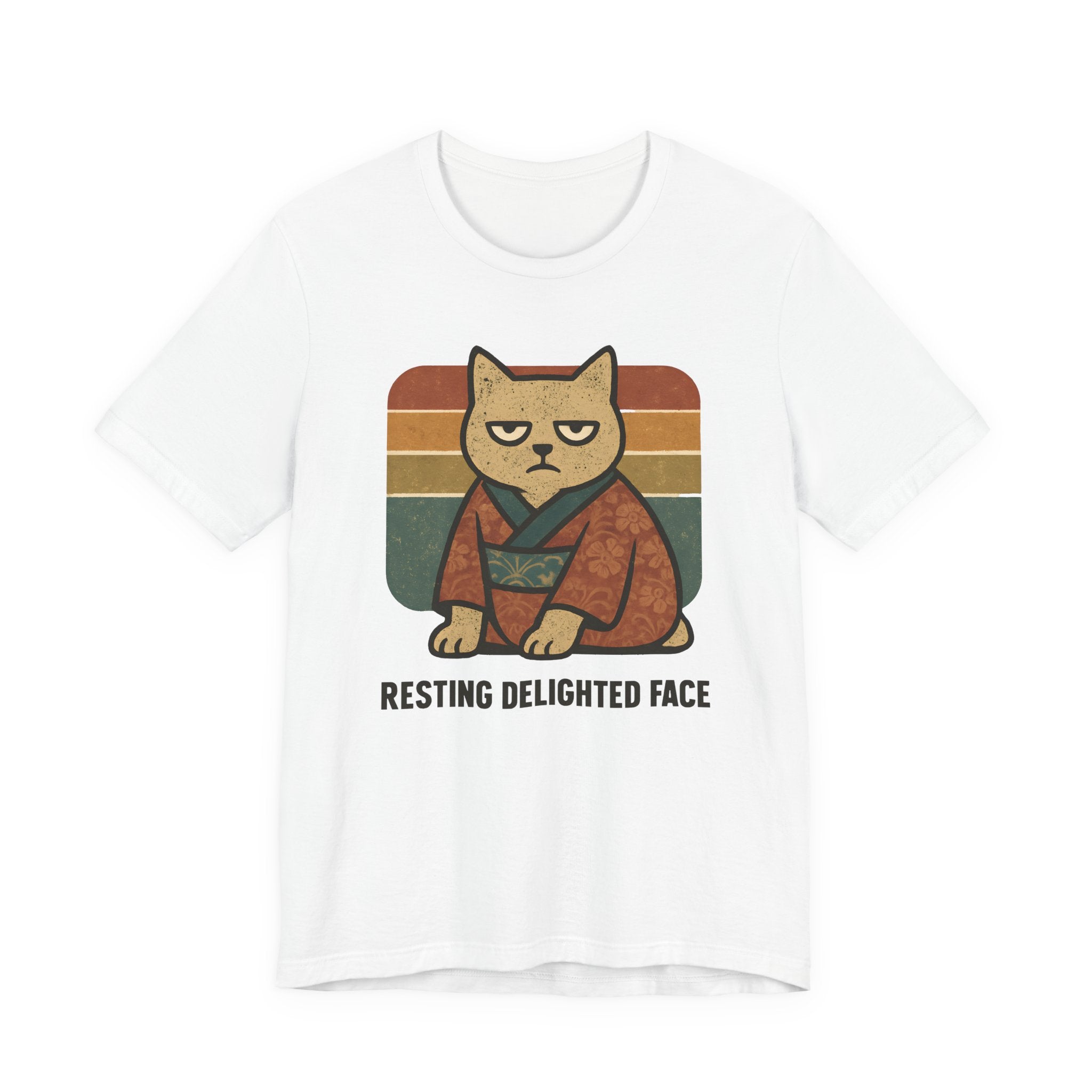 Resting Delighted Face - Grumpy Kimono Cat Vintage T-Shirt