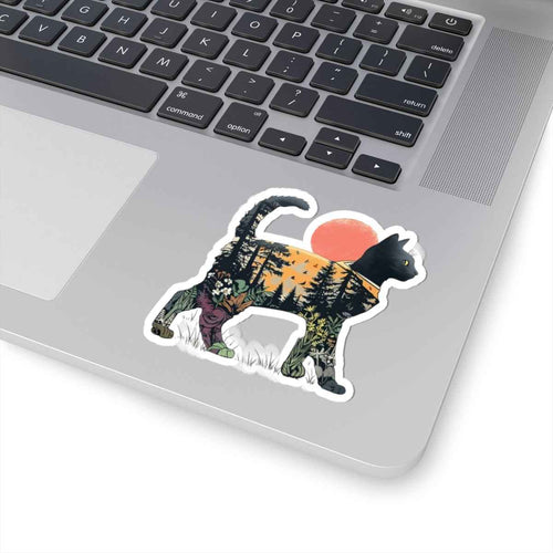 Black Cat Nature Silhouette Sticker | Kiss-Cut Vinyl