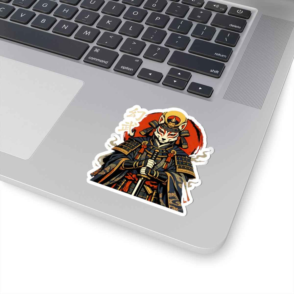 Kitsune Samurai Sticker | Kiss-Cut Vinyl, Japanese Warrior Art