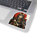 Kitsune Samurai Sticker | Kiss-Cut Vinyl Sticker, Fox Warrior Decal