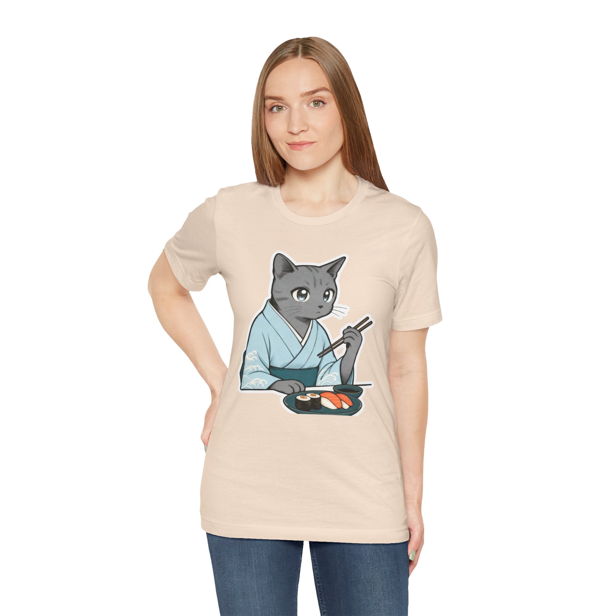 Sushi Kimono Cat Shirt - Japanese Dinner Date Cat Tee